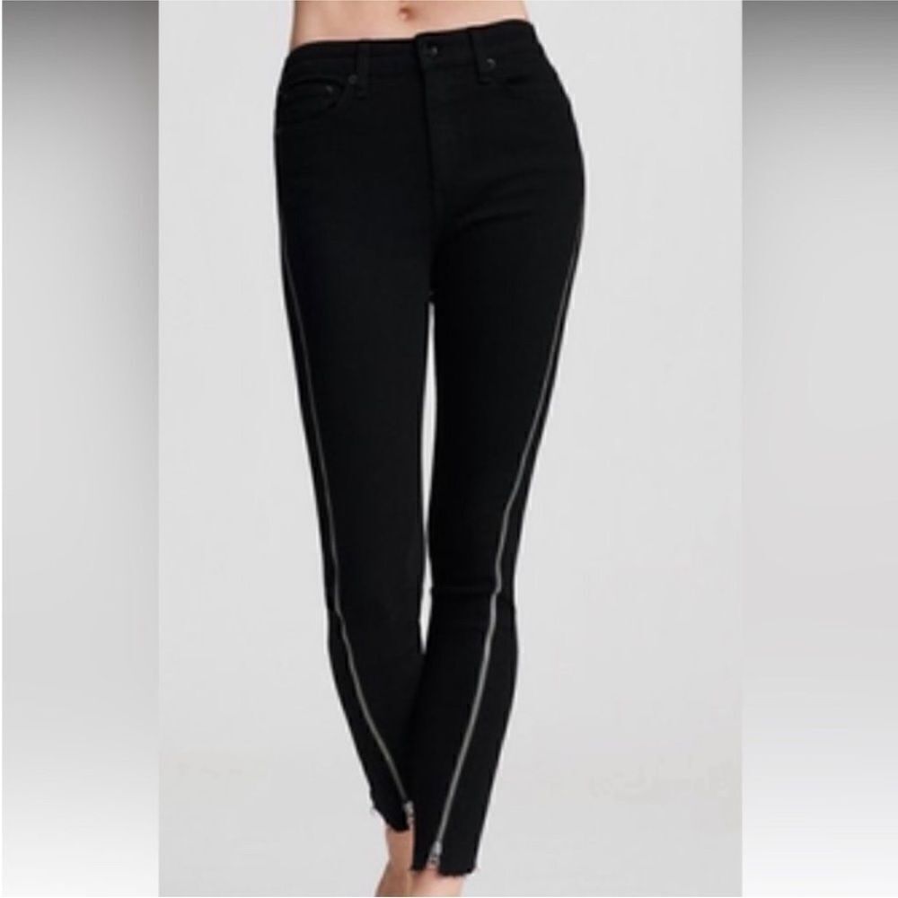 Rag & Bone Black Skinny Jeans with White zippers , size 28